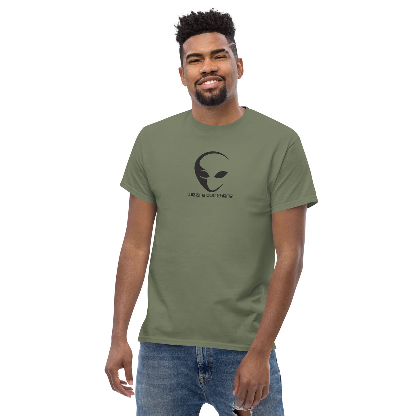 Alien head we are out there classic tee