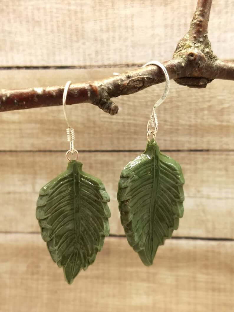 Polymer Leaf Earrings