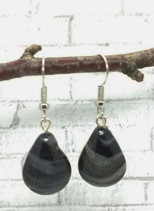 Black and Grey Marble look earrings