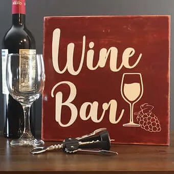 Handcrafted "Wine Bar" wood sign