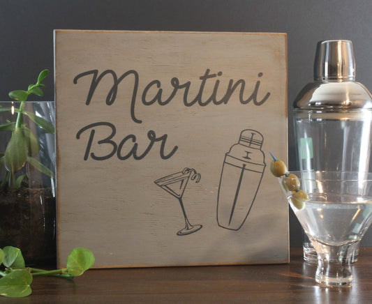 Martini Bar Wood Sign