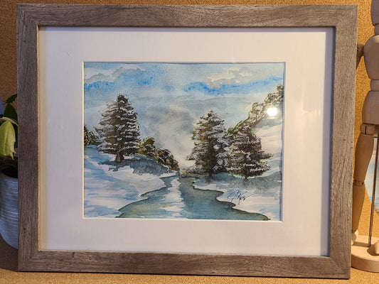 "Snowy River" Watercolor painting