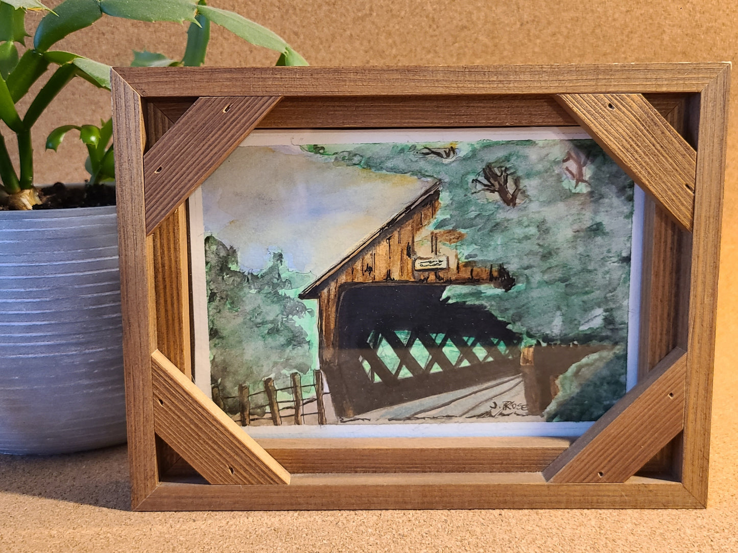 Original watercolor "Woodstock Covered Bridge"